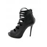 Black sandal with heel Lea Oj laced leather