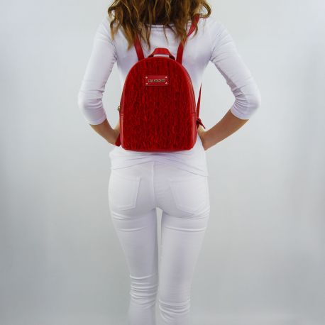 Rucksack Love Moschino wildleder rot